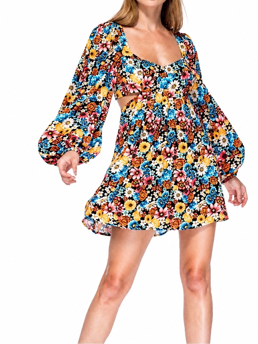 AFRM Ares floral mini dress, small